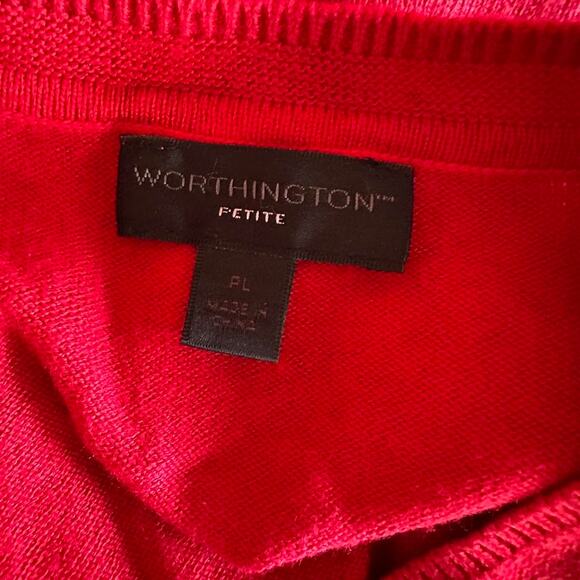 Womens Sweater Size Large Petite Red Classic Academia Professional Preppy Office - Picture 6 of 7